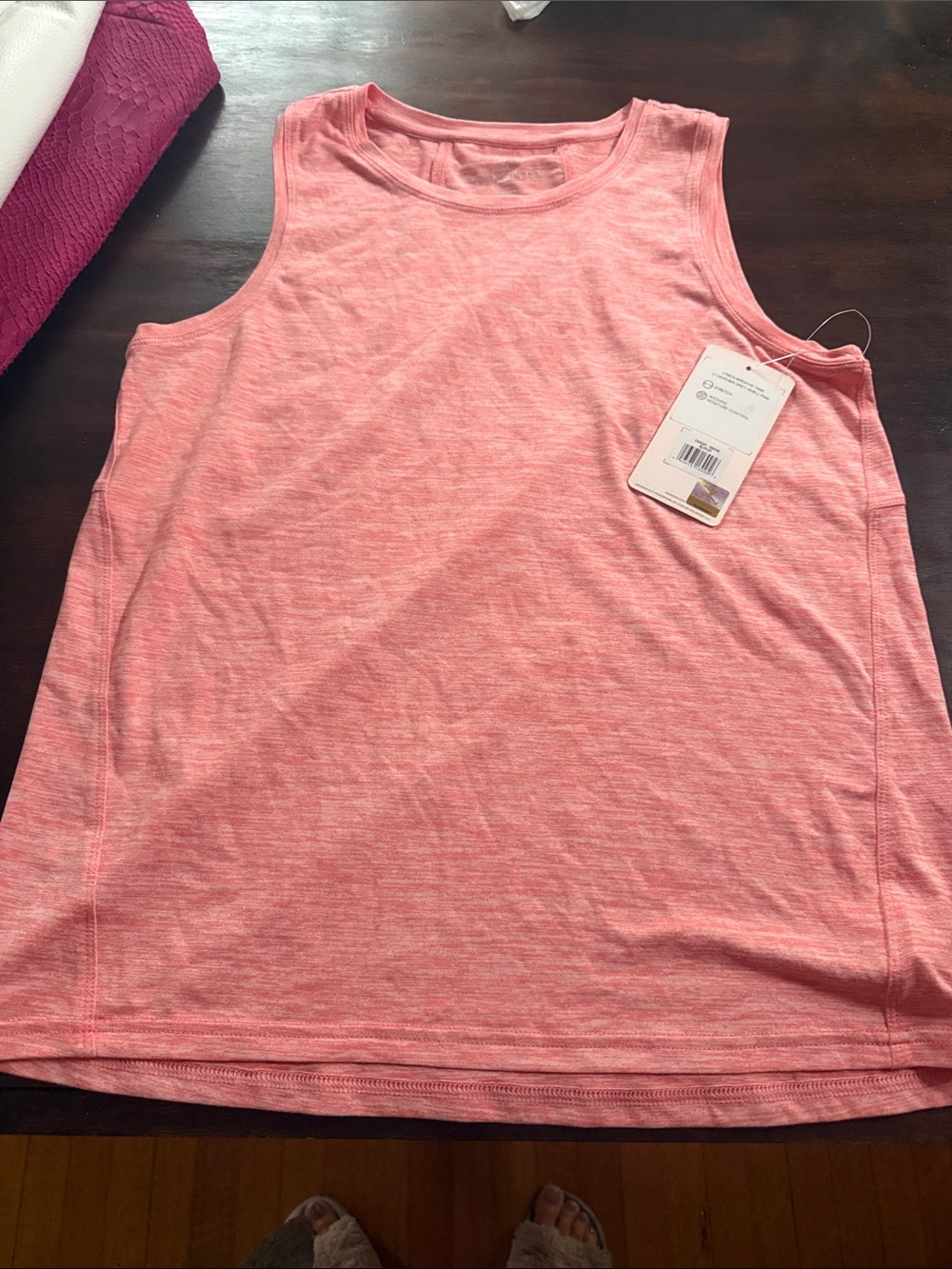 Danskin Heathered Pink Sleeveless Tank Top